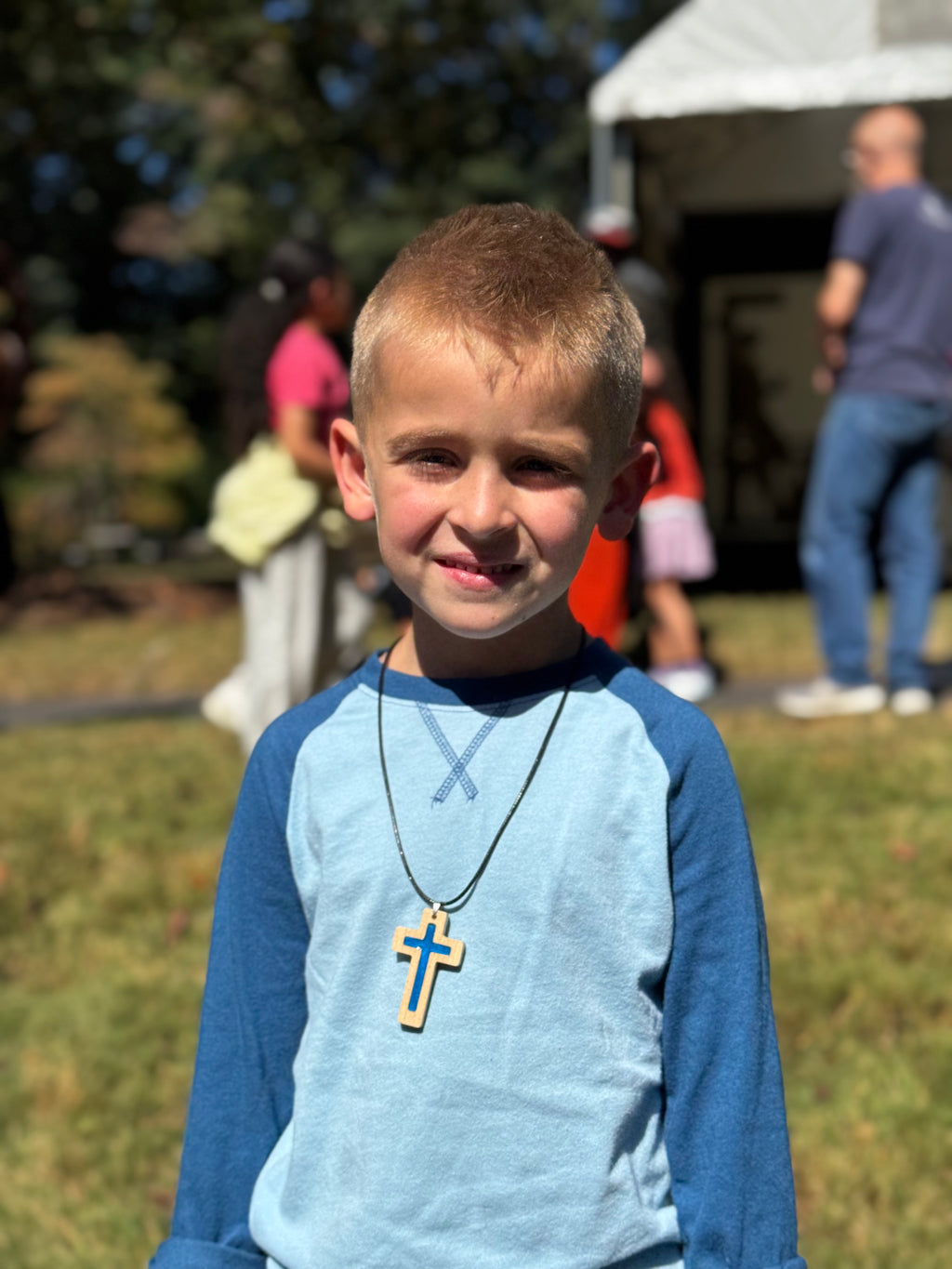Blue Daily Bible Verse Necklace
