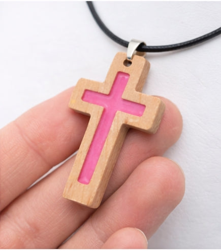 Hot Pink Bible Verse Necklace