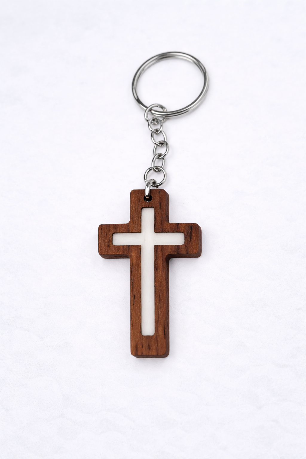 White Daily Bible Verse Keychain