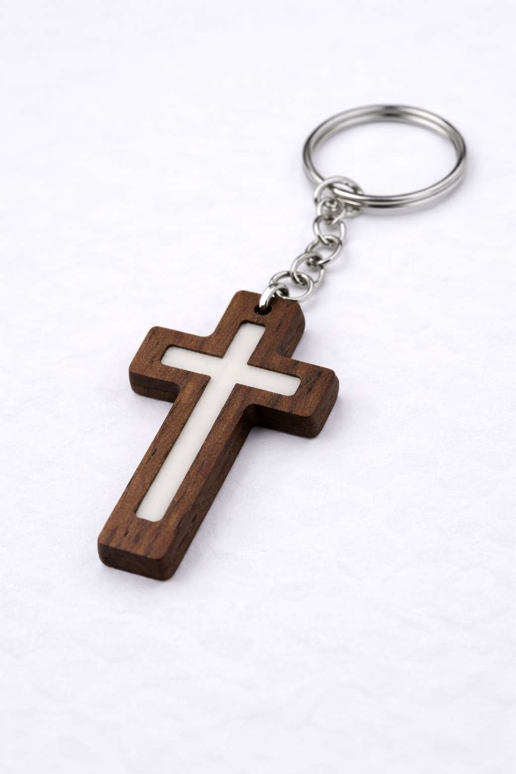 White Daily Bible Verse Keychain
